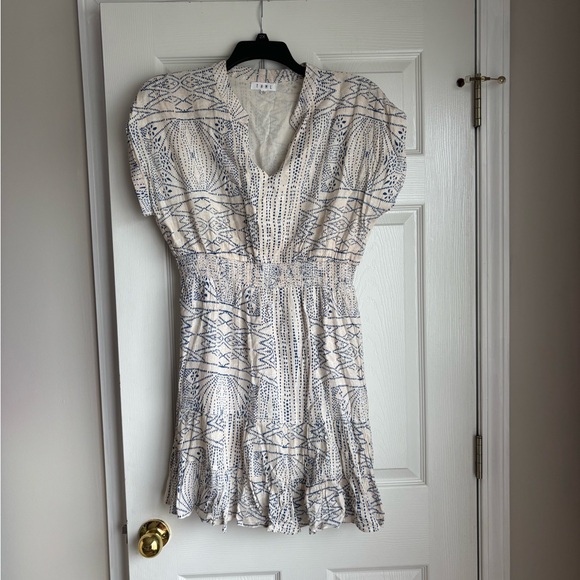 THML Dresses & Skirts - THML White and Blue Geometric Mini Dress